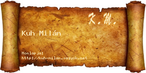 Kuh Milán névjegykártya